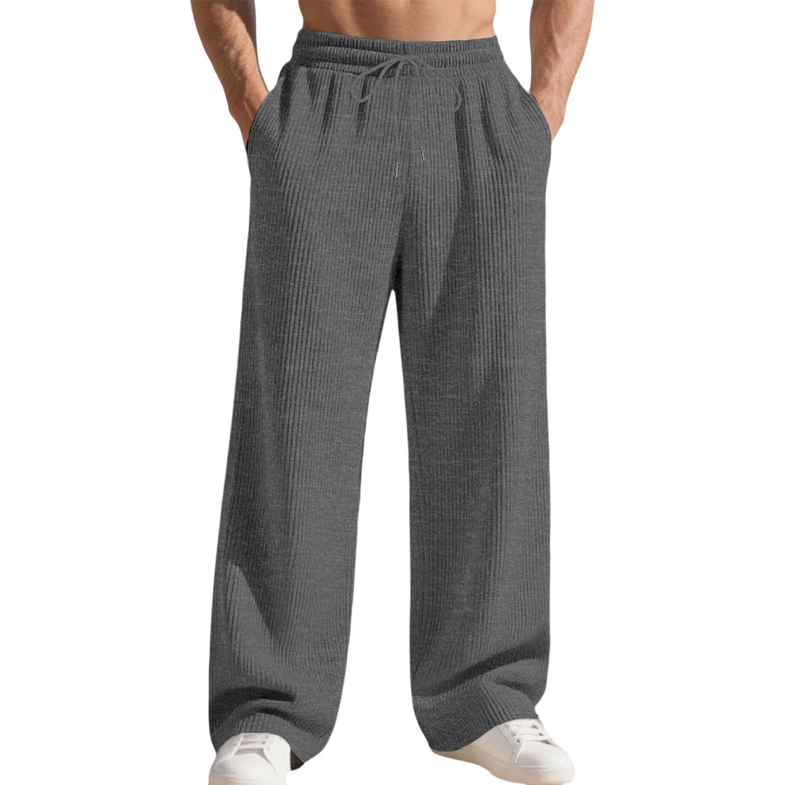Plus-size men s casual trousers: loose-fit straight-leg trousers with vertical stripes, mid-rise wide-leg trousers for men XXXL темно-сірий
Plus-size men s casual trousers: loose-fit straight-leg trousers with vertical stripes, mid-rise wide-leg trousers for men XXXL темно-сірий