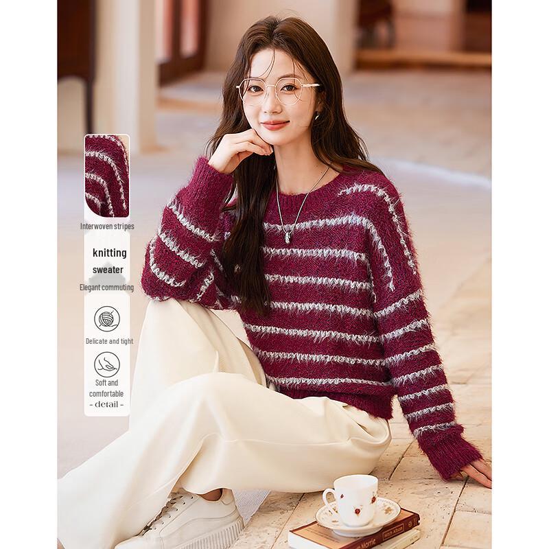 Женский полосатый свитер с длинным рукавом One Size
Женский полосатый свитер с длинным рукавом One Size