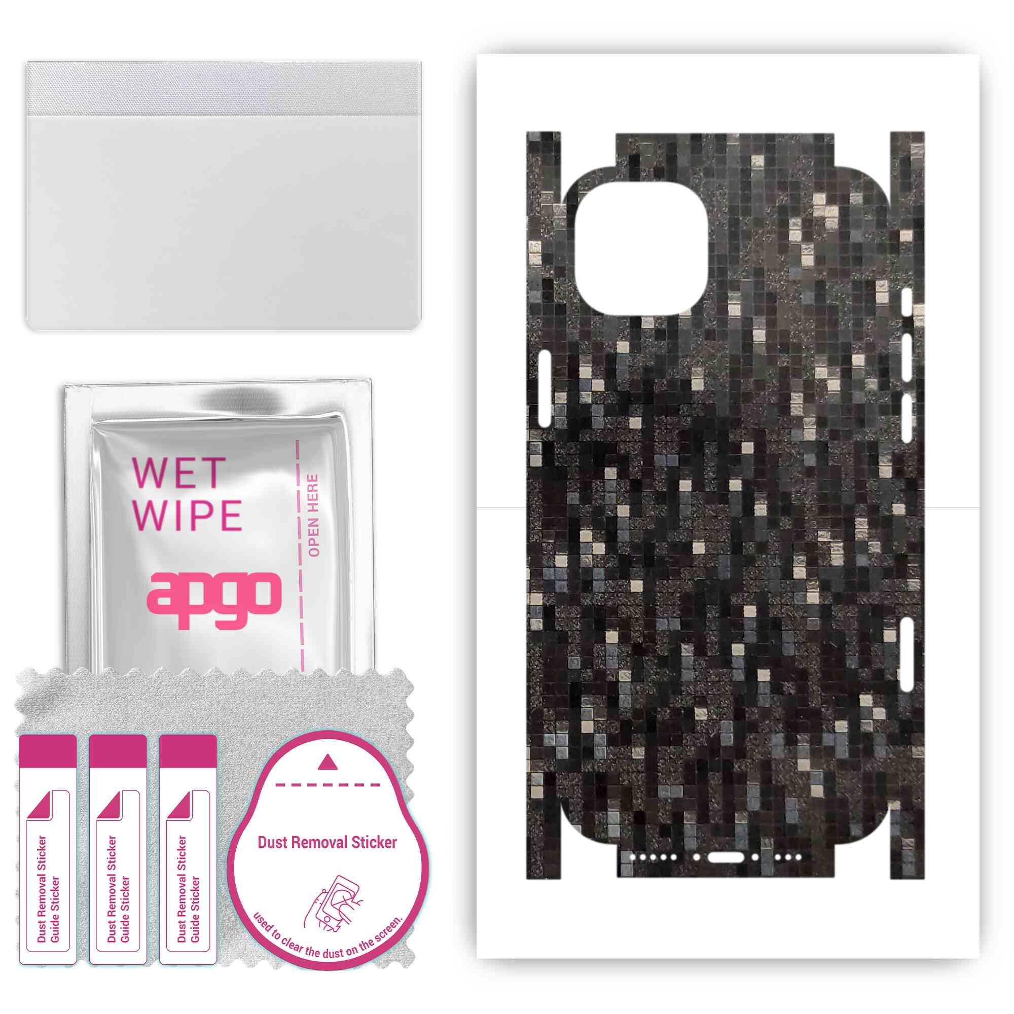 Apgo Protective Skin Sticker for the back+sides compatible with Apple iPhone 14 Plus, Full Wrap Film, Foil, Vinyl - Pattern Carbon Black Pixel
Apgo Protective Skin Sticker for the back+sides compatible with Apple iPhone 14 Plus, Full Wrap Film, Foil, Vinyl - Pattern Carbon Black Pixel