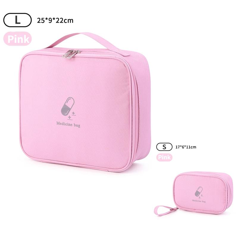 Практичная минималистичная сумка для хранения лекарств на молнии, портативная дорожная аптечка первой помощи, легкая медицинская экстренная S розовый