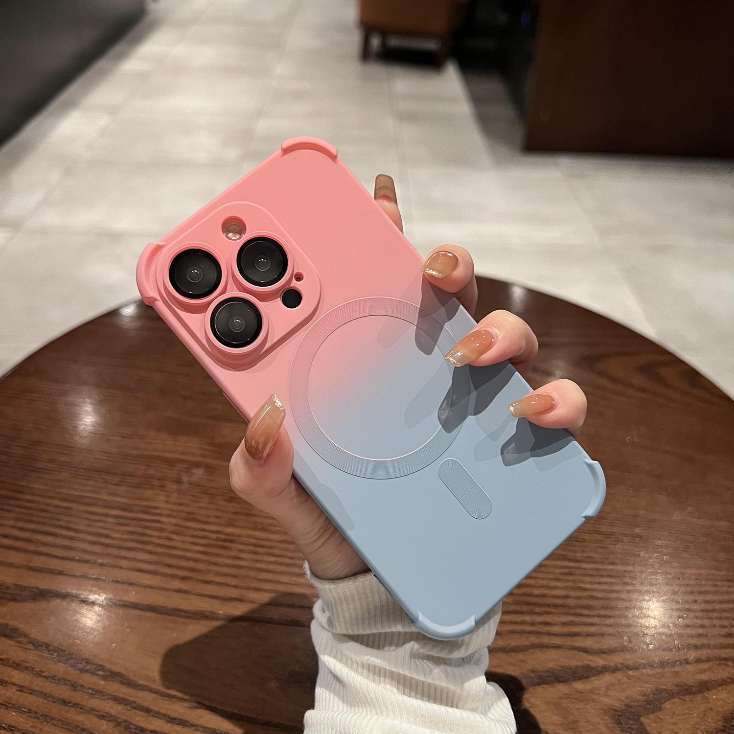 Applicable to iPhone16 liquid silicone gradual change magnetic mobile phone case Apple 15promax four corners anti-drop protective case iPhone 16
Applicable to iPhone16 liquid silicone gradual change magnetic mobile phone case Apple 15promax four corners anti-drop protective case iPhone 16