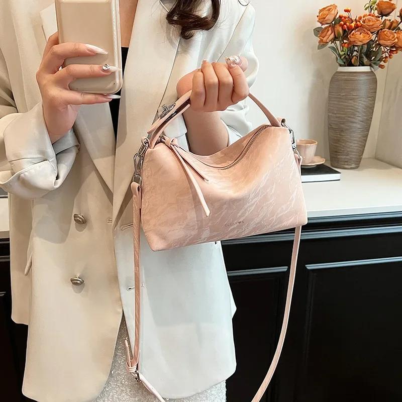 Сумки через плечо для женщин Большая вместимость Бостонская сумка Универсальная женская сумка через плечо Модные женские дизайнерские сумки one size розовый