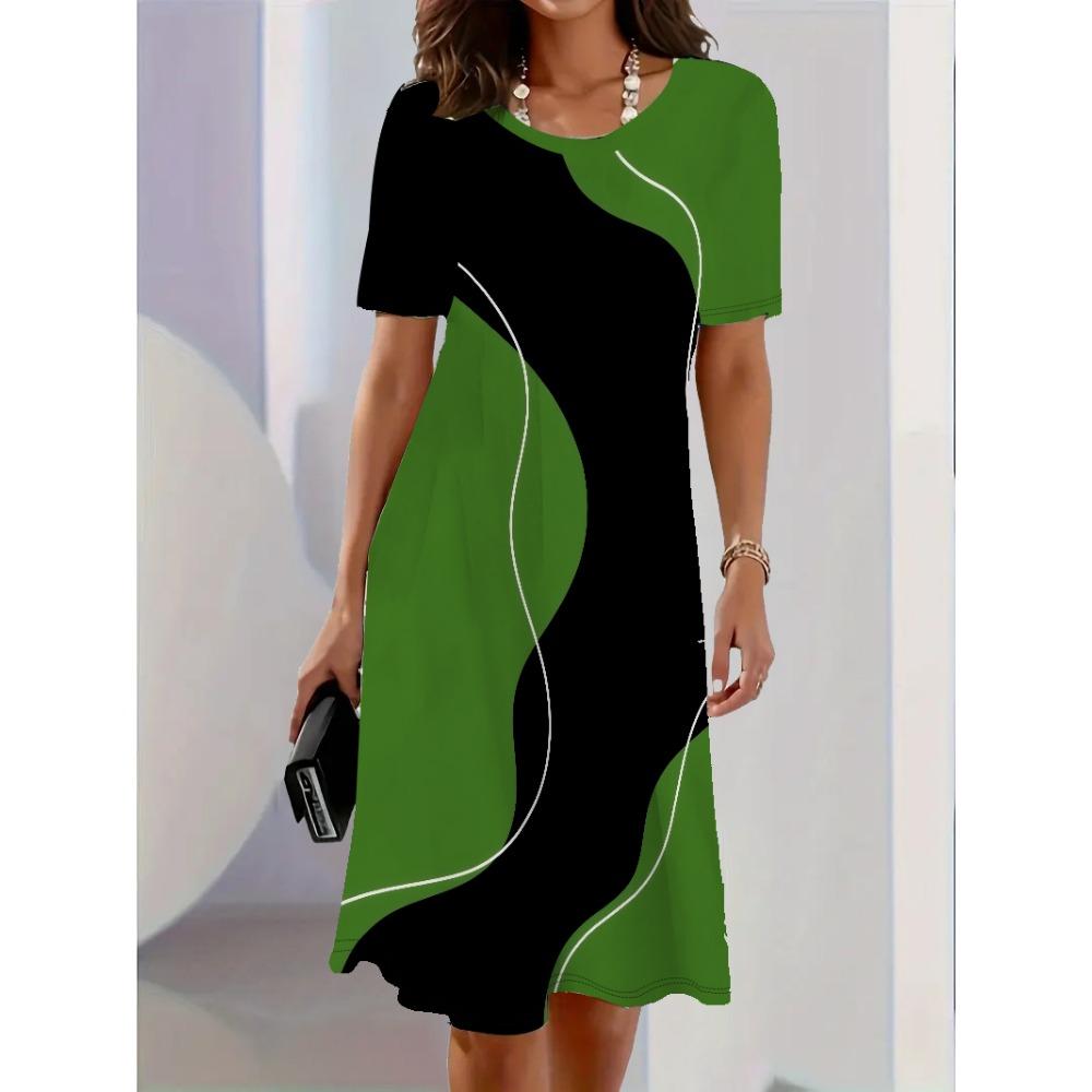 Fashion Women Elegant Dress Gradient Print Design Sense Pattern Summer Elegant Women A-Line Dress Casual Short Sleeve Mini Dress 5XL
Fashion Women Elegant Dress Gradient Print Design Sense Pattern Summer Elegant Women A-Line Dress Casual Short Sleeve Mini Dress 5XL