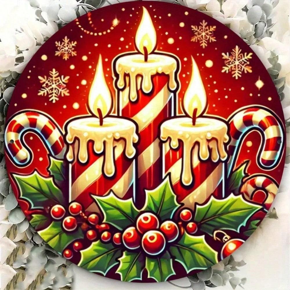 Christmas Candy Cane Metal Sign 12 Inch Round Iron Plaque 2D Printed Festive Holiday Wall Decor 20x20 різнокольоровий
Christmas Candy Cane Metal Sign 12 Inch Round Iron Plaque 2D Printed Festive Holiday Wall Decor 20x20 різнокольоровий