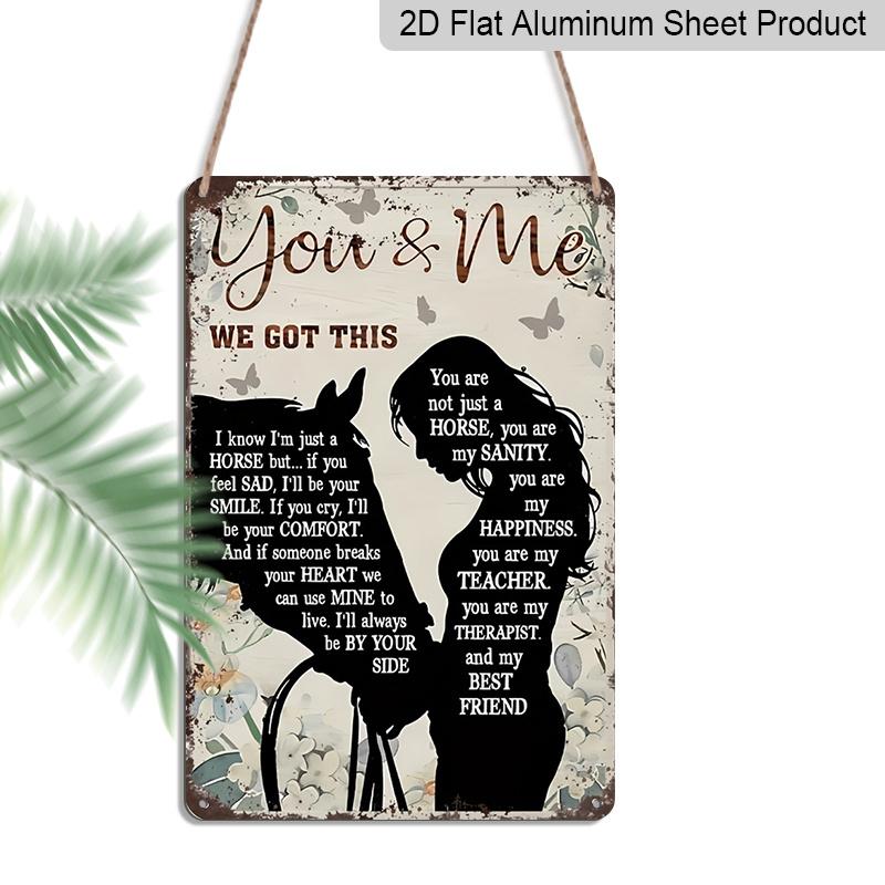 2D Flat, 1pc You & Me We Got This Horse Lover Aluminium Metal Wall Decor Sign - 8 x12 Vintage Equestrian Decor, Horse & Women Silhouette Wall Art 20*30cm
2D Flat, 1pc You & Me We Got This Horse Lover Aluminium Metal Wall Decor Sign - 8 x12 Vintage Equestrian Decor, Horse & Women Silhouette Wall Art 20*30cm