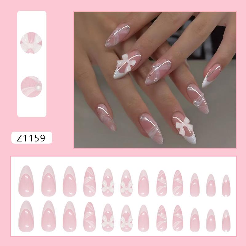 Темпераментная французская лента-бант фея милая универсальная съемная маникюр 24 штуки
Темпераментная французская лента-бант фея милая универсальная съемная маникюр 24 штуки