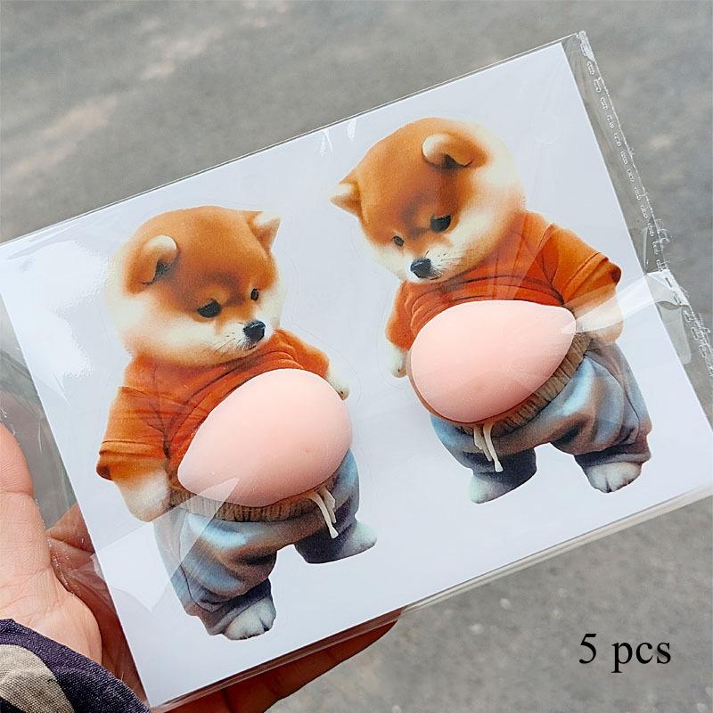 5 Pairs 3D Shiba Inu Dog Belly Sticker - Cute Puppy Wearing Orange Outfit With Soft Pink Background, Silicone Self-adhesive
5 Pairs 3D Shiba Inu Dog Belly Sticker - Cute Puppy Wearing Orange Outfit With Soft Pink Background, Silicone Self-adhesive