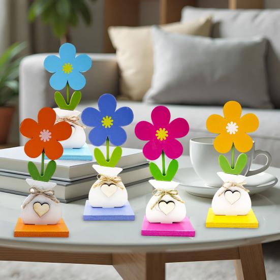 5Pcs/Set Wooden Flower Ornament with Base Boho Farmhouse Rustic 3D Colorful Flower Wood Table Sign Centerpiece Home Desktop Decoration Sets
5Pcs/Set Wooden Flower Ornament with Base Boho Farmhouse Rustic 3D Colorful Flower Wood Table Sign Centerpiece Home Desktop Decoration Sets