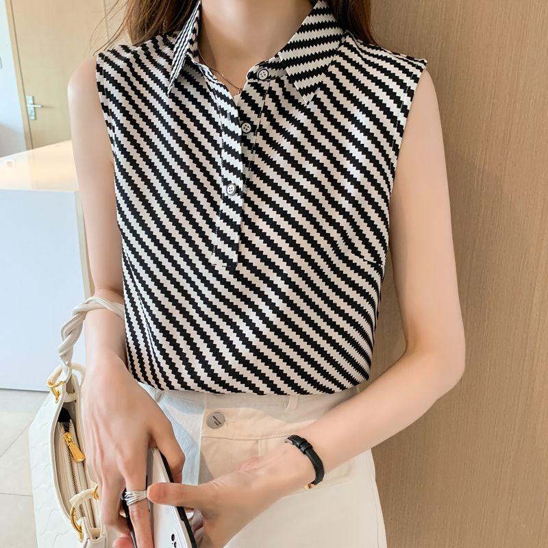 Simplicity Summer Thin Style Women s POLO Collar Striped Single Breasted Korean Fashion Loose Sleeveless Chiffon Shirt Tops S чорний
Simplicity Summer Thin Style Women s POLO Collar Striped Single Breasted Korean Fashion Loose Sleeveless Chiffon Shirt Tops S чорний