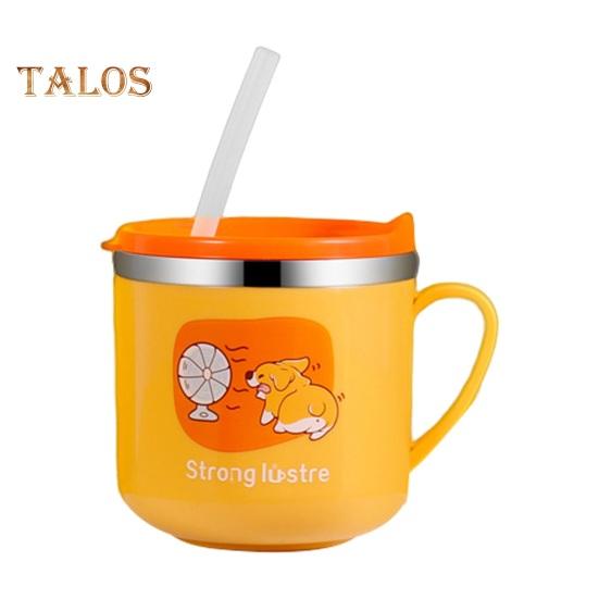 Чашка для питья, прекрасная практичная многоразовая прочная универсальная чашка для кофе и сока из нержавеющей стали для детей жёлтый