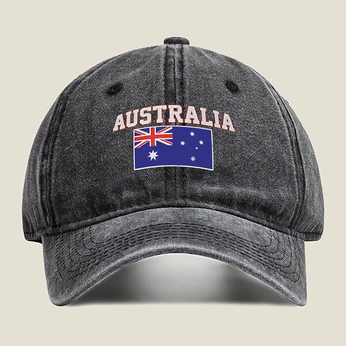 Australia Flag and Text Washed Baseball Cap One Size
Australia Flag and Text Washed Baseball Cap One Size
