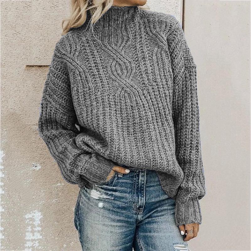 Women s High Neck Cable Knit Sweater Pullover 3XL сірий колір
Women s High Neck Cable Knit Sweater Pullover 3XL сірий колір