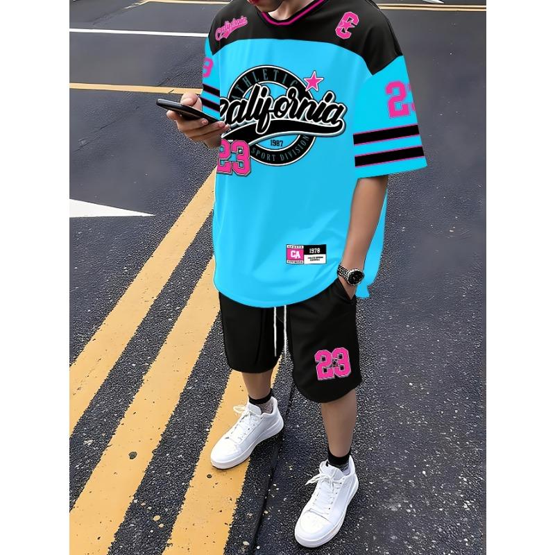 Men s casual suit with contrasting letter print, short-sleeved T-shirt and shorts, breathable and comfortable fabric, perfect gift for the family 8XL
Men s casual suit with contrasting letter print, short-sleeved T-shirt and shorts, breathable and comfortable fabric, perfect gift for the family 8XL