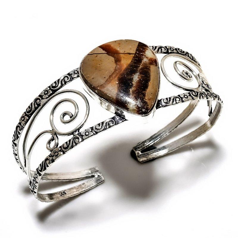 Septerian Stone Gemstone 925 Посеребренный браслет-манжета ручной работы для ювелирных изделий 
Septerian Stone Gemstone 925 Посеребренный браслет-манжета ручной работы для ювелирных изделий