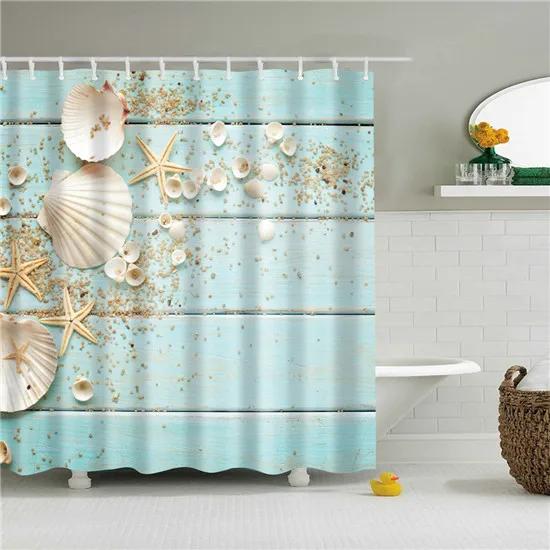 Скандинавский стиль Морской пейзаж Пляжная ракушка Шторки для душа Занавеска для ванной Водонепроницаемый полиэстер Занавеска для ванной с крючками 90*180cm
Скандинавский стиль Морской пейзаж Пляжная ракушка Шторки для душа Занавеска для ванной Водонепроницаемый полиэстер Занавеска для ванной с крючками 90*180cm