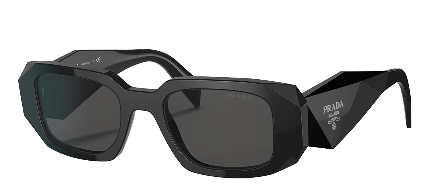 Prada PR 17WS 1AB5S0 Black Plastic Rectangular Sunglasses, Gray Lenses, Black, 49-20-145, Black/White, 49-20-145
Prada PR 17WS 1AB5S0 Black Plastic Rectangular Sunglasses, Gray Lenses, Black, 49-20-145, Black/White, 49-20-145