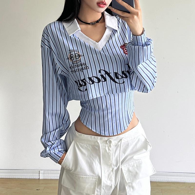 Autumn Women s Solid Color Slim Fit Street Fashion Printed Lapel Long-Sleeve Top XL
Autumn Women s Solid Color Slim Fit Street Fashion Printed Lapel Long-Sleeve Top XL