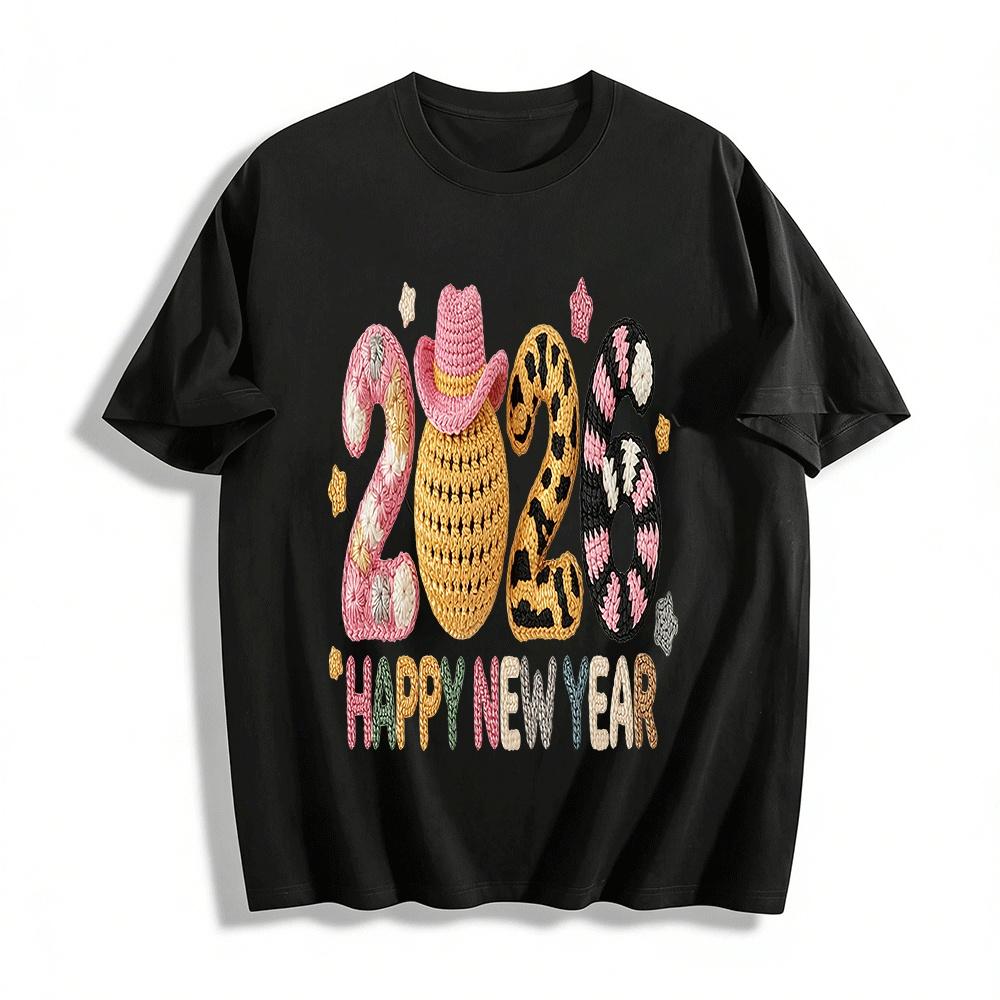 2026 New Year Knit Style Pattern Casual Top Pure cotton T-shirt XXS
2026 New Year Knit Style Pattern Casual Top Pure cotton T-shirt XXS