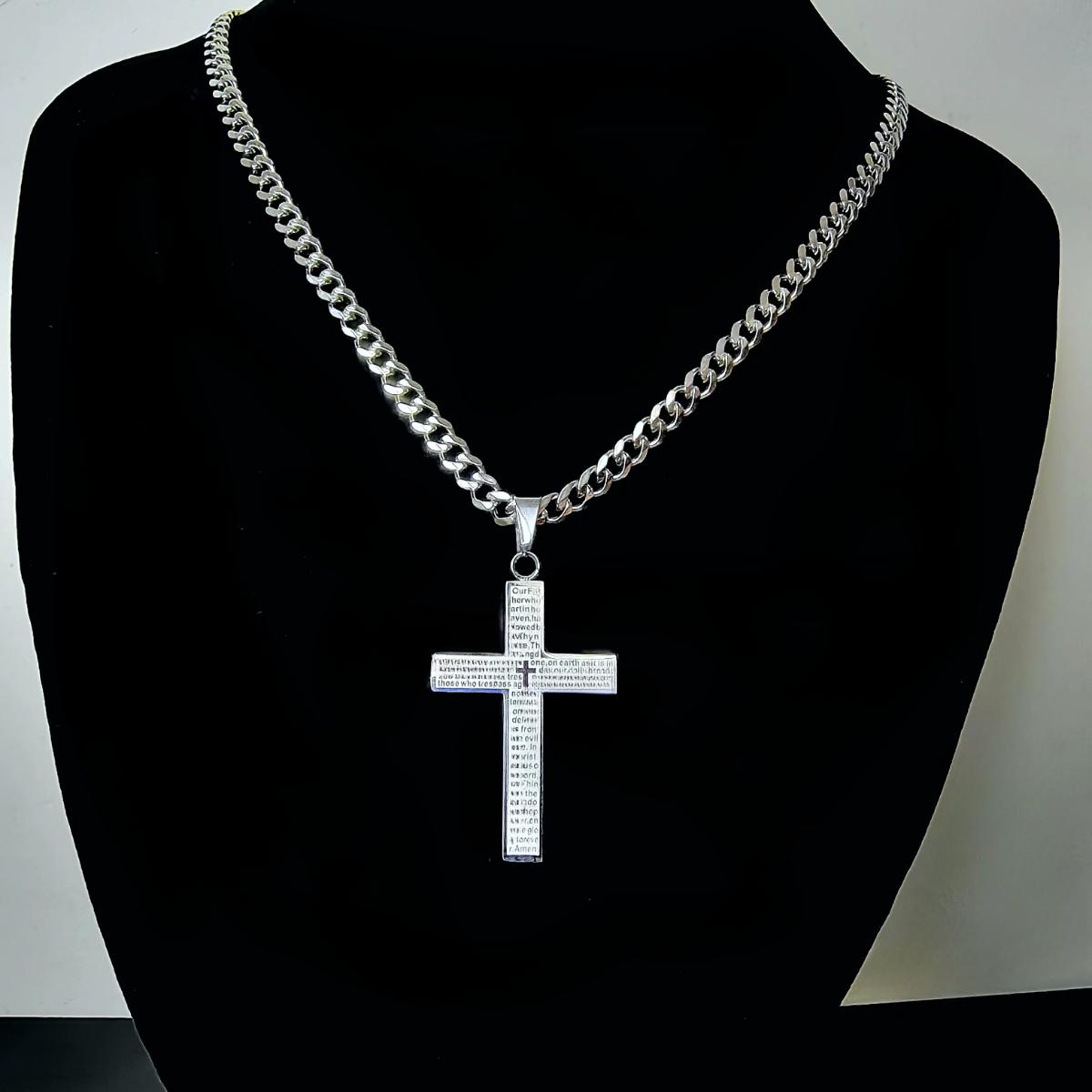 Серебряный кулон с крестом в виде креста из нержавеющей стали, набор кубинских цепей, мужские и женские модные ювелирные изделия 50cm серебряный
Серебряный кулон с крестом в виде креста из нержавеющей стали, набор кубинских цепей, мужские и женские модные ювелирные изделия 50cm серебряный