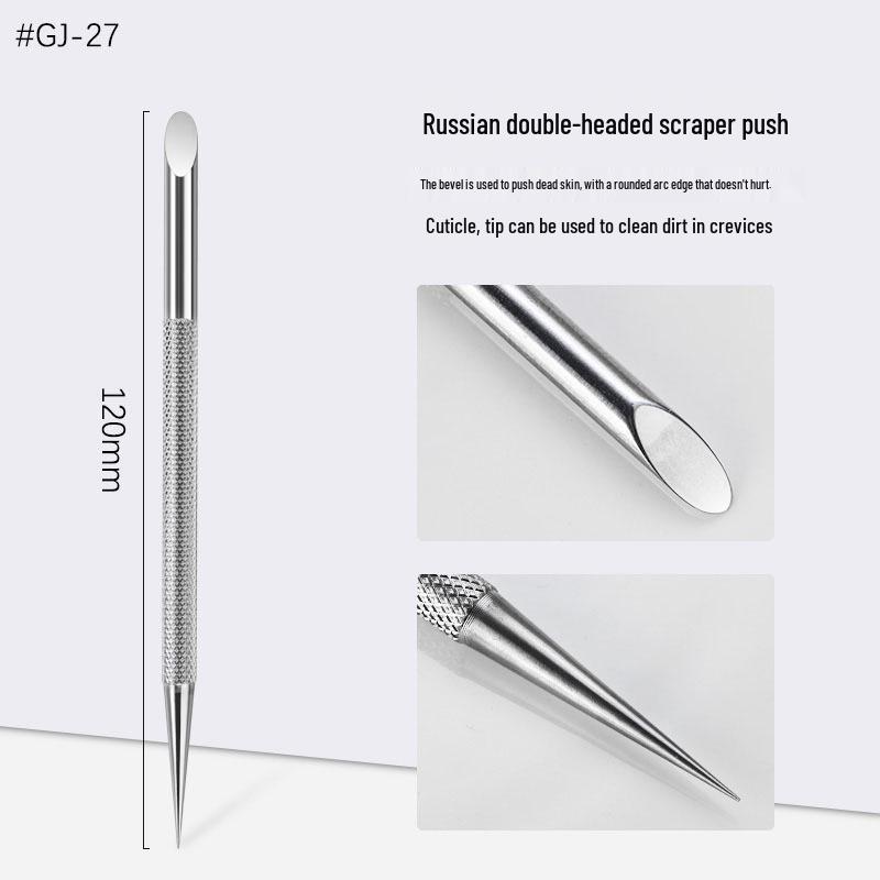Двусторонний пушер для кутикулы из нержавеющей стали для предварительной обработки в нейл-салоне
Двусторонний пушер для кутикулы из нержавеющей стали для предварительной обработки в нейл-салоне