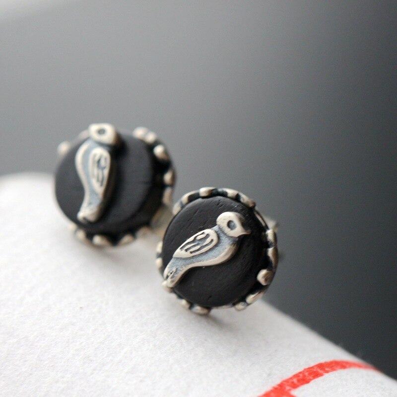 Серьги из стерлингового серебра 925 пробы, женская модель, серьги из тайского серебра с птицами из натурального черного дерева
Серьги из стерлингового серебра 925 пробы, женская модель, серьги из тайского серебра с птицами из натурального черного дерева