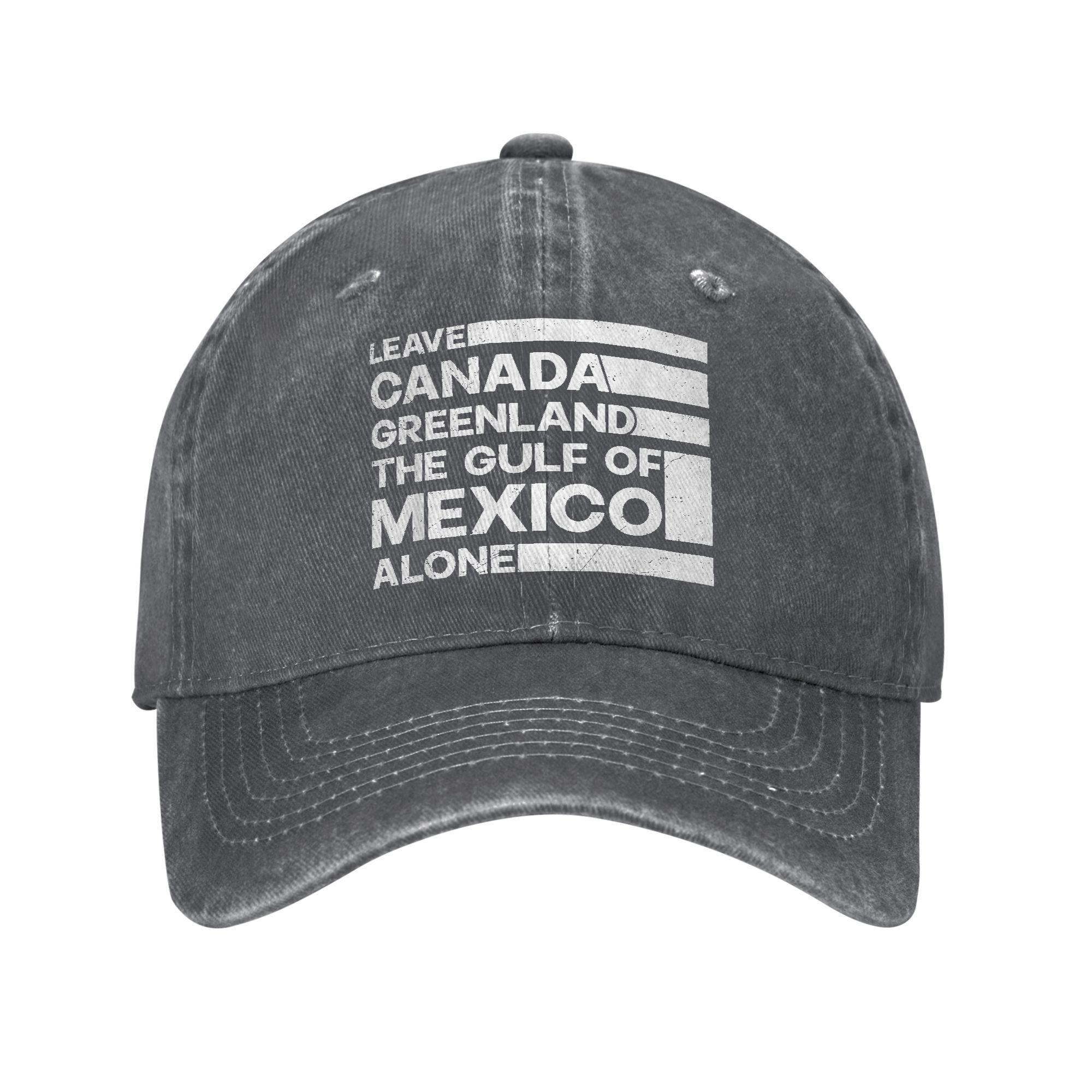 Leave Canada Greenland Gulf of Mexico Alone Baseball Caps Distressed USA Snapback Cap Outdoor All Seasons Travel Adjustable Hat Adjustable темно-сірий
Leave Canada Greenland Gulf of Mexico Alone Baseball Caps Distressed USA Snapback Cap Outdoor All Seasons Travel Adjustable Hat Adjustable темно-сірий