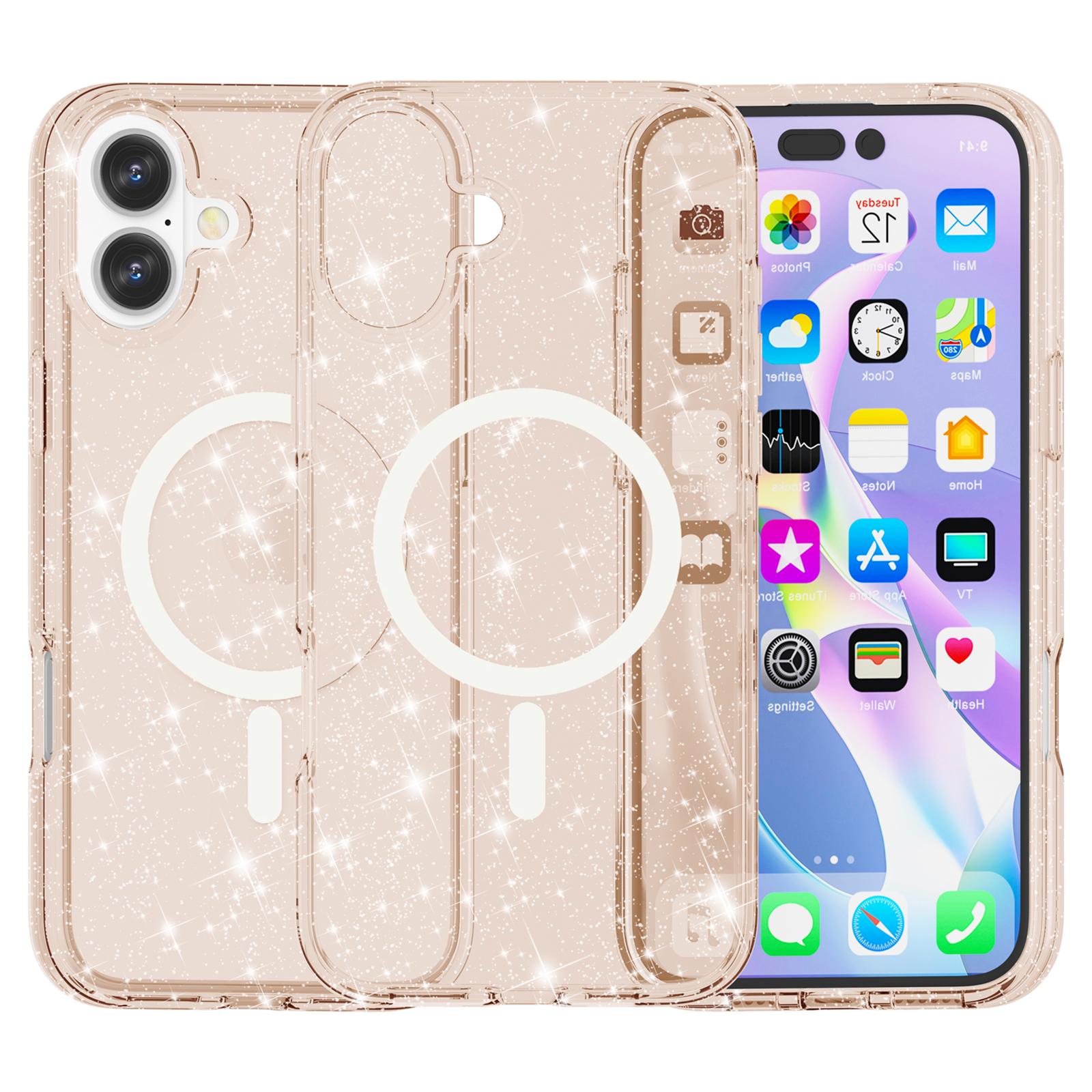 For iPhone 16 Plus Magnetic Phone Case Sparkly Glitter PC+TPU Phone Cover Gold
For iPhone 16 Plus Magnetic Phone Case Sparkly Glitter PC+TPU Phone Cover Gold