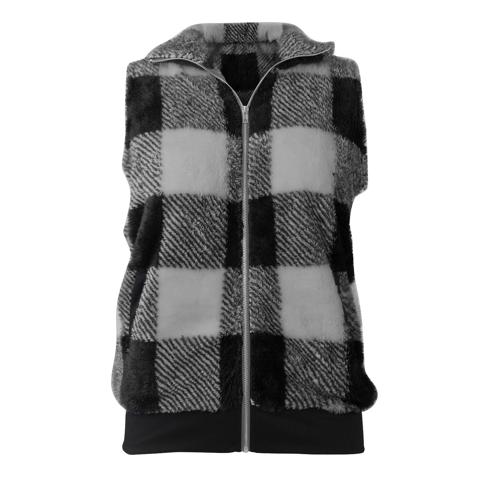 Жіноча повсякденна модна жилетка без рукавів зі стоячим коміром і блискавкою в клітку XXL чорний
Жіноча повсякденна модна жилетка без рукавів зі стоячим коміром і блискавкою в клітку XXL чорний