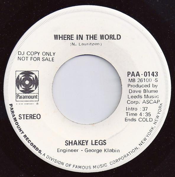 7inch Record SHAKEY LEGS - Where In The World / Back In Line PAA0143 Paramount Recor US Rock Used
7inch Record SHAKEY LEGS - Where In The World / Back In Line PAA0143 Paramount Recor US Rock Used