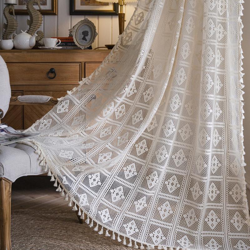 American Style Hollowed Out Beige Flower Fringe Curtain Finished Free Perforated Rod Pocket Bedroom Living Room Curtains W150 x H45cm&Rod Pocket
American Style Hollowed Out Beige Flower Fringe Curtain Finished Free Perforated Rod Pocket Bedroom Living Room Curtains W150 x H45cm&Rod Pocket