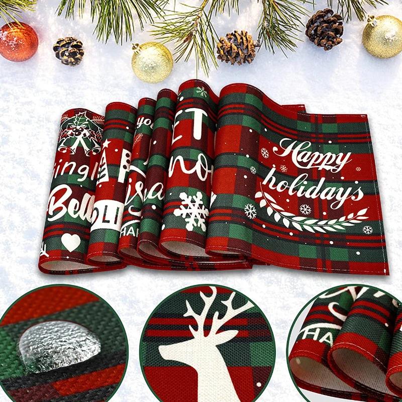 New Christmas Tree Elk Placemats Linen Dining Table Decor Heat-Resistant Mats Xmas Home Decorations Gifts Kitchen Accessories 32 45CM
New Christmas Tree Elk Placemats Linen Dining Table Decor Heat-Resistant Mats Xmas Home Decorations Gifts Kitchen Accessories 32 45CM