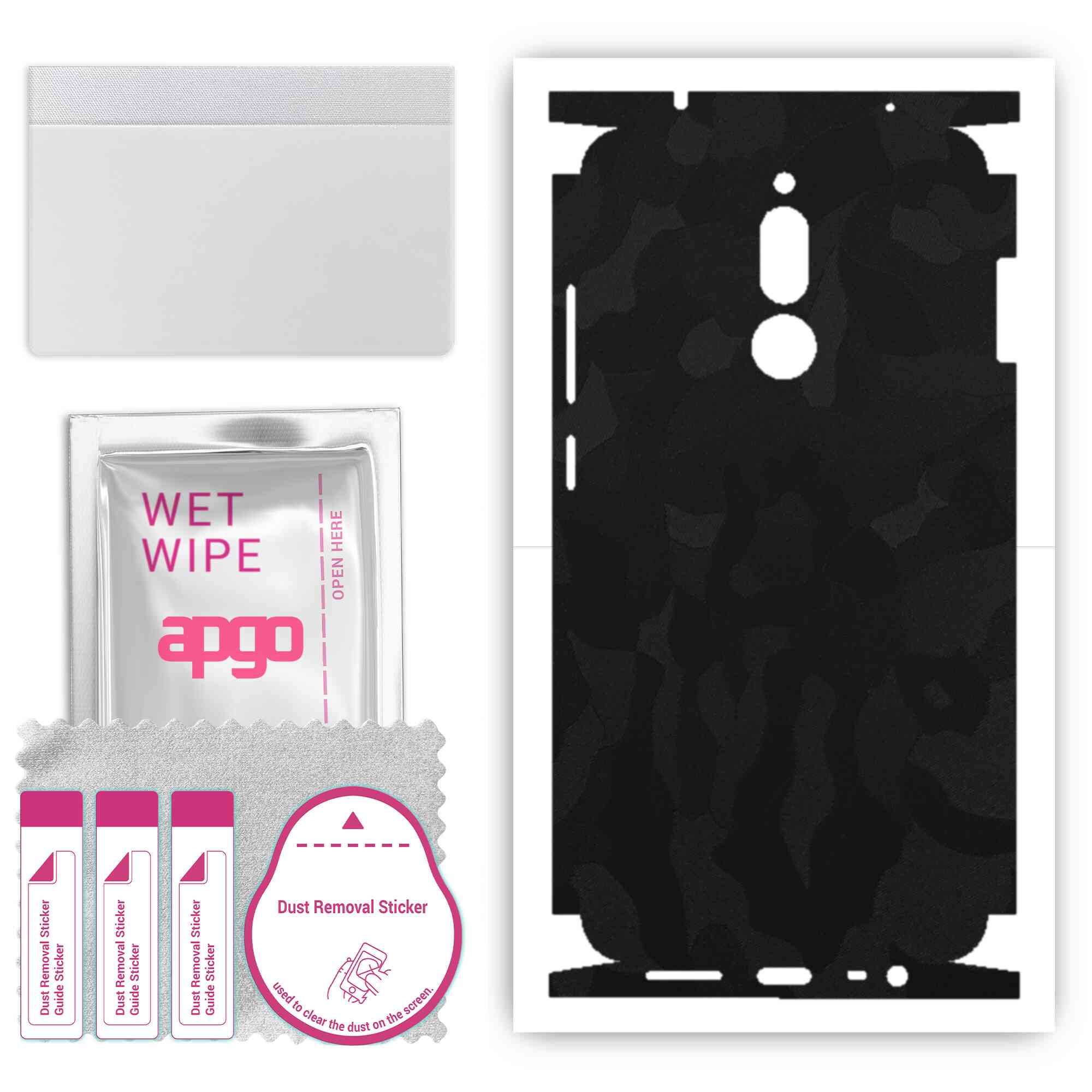 Apgo Protective Skin Sticker for the back+sides compatible with Xiaomi Redmi 8, Full Wrap Film, Foil, Vinyl - Pattern Black Camo
Apgo Protective Skin Sticker for the back+sides compatible with Xiaomi Redmi 8, Full Wrap Film, Foil, Vinyl - Pattern Black Camo