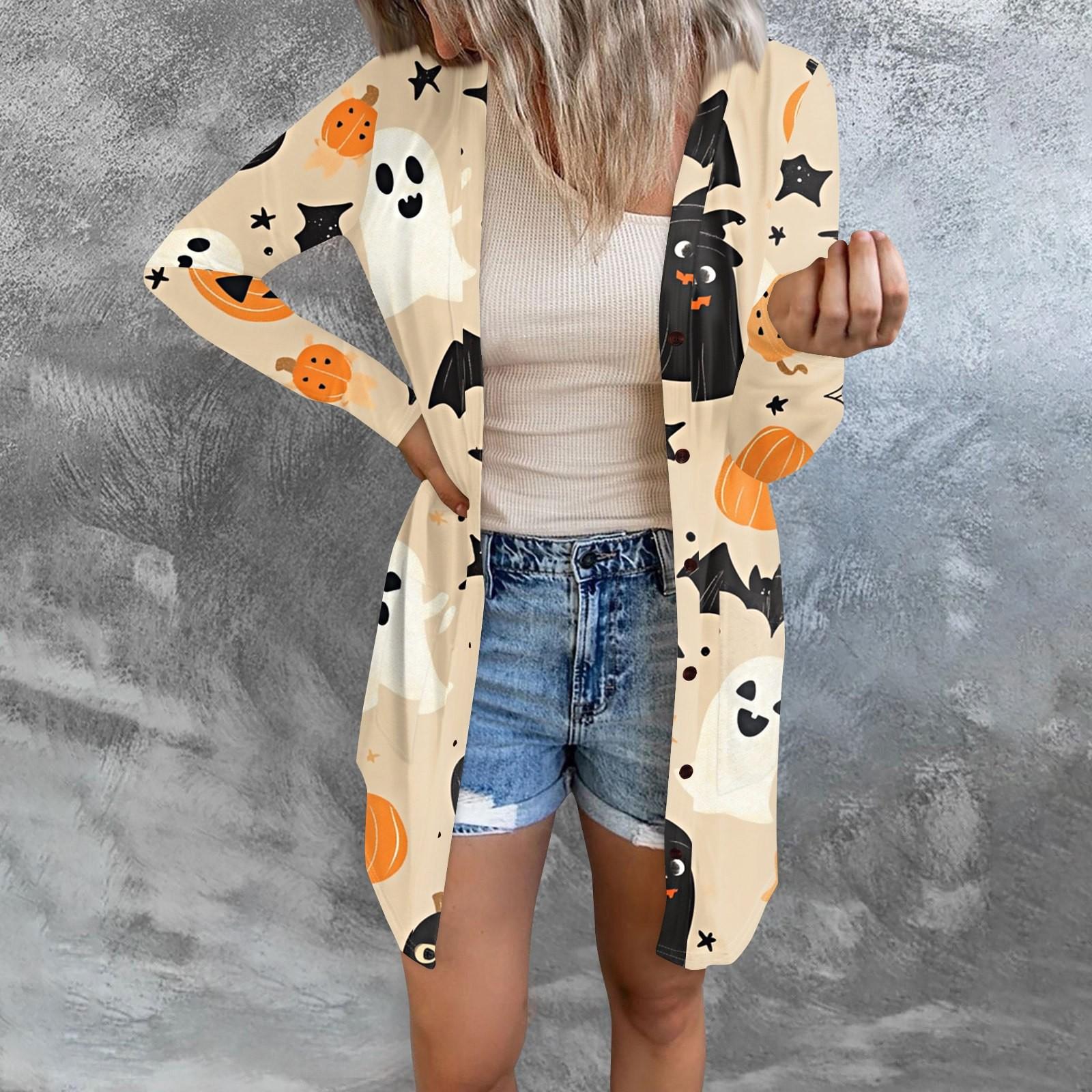 Женский повседневный кардиган, топ с длинными рукавами и карманами с принтом на Хэллоуин L хаки
Женский повседневный кардиган, топ с длинными рукавами и карманами с принтом на Хэллоуин L хаки