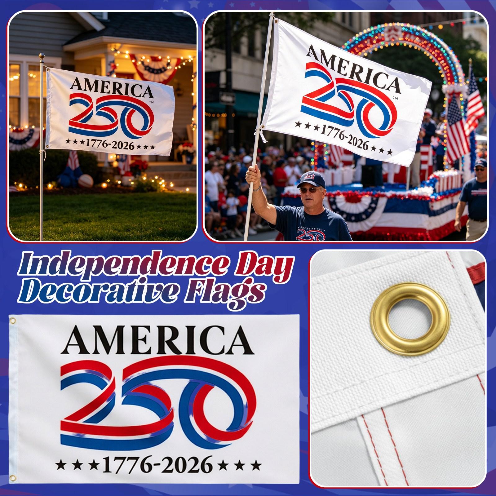 America 250 Anniversary Flag 1776-2026 Commemorative Banner for Outdoor Indoor Use Suitable for Independence Day Garden and Home Display One Size білий
America 250 Anniversary Flag 1776-2026 Commemorative Banner for Outdoor Indoor Use Suitable for Independence Day Garden and Home Display One Size білий