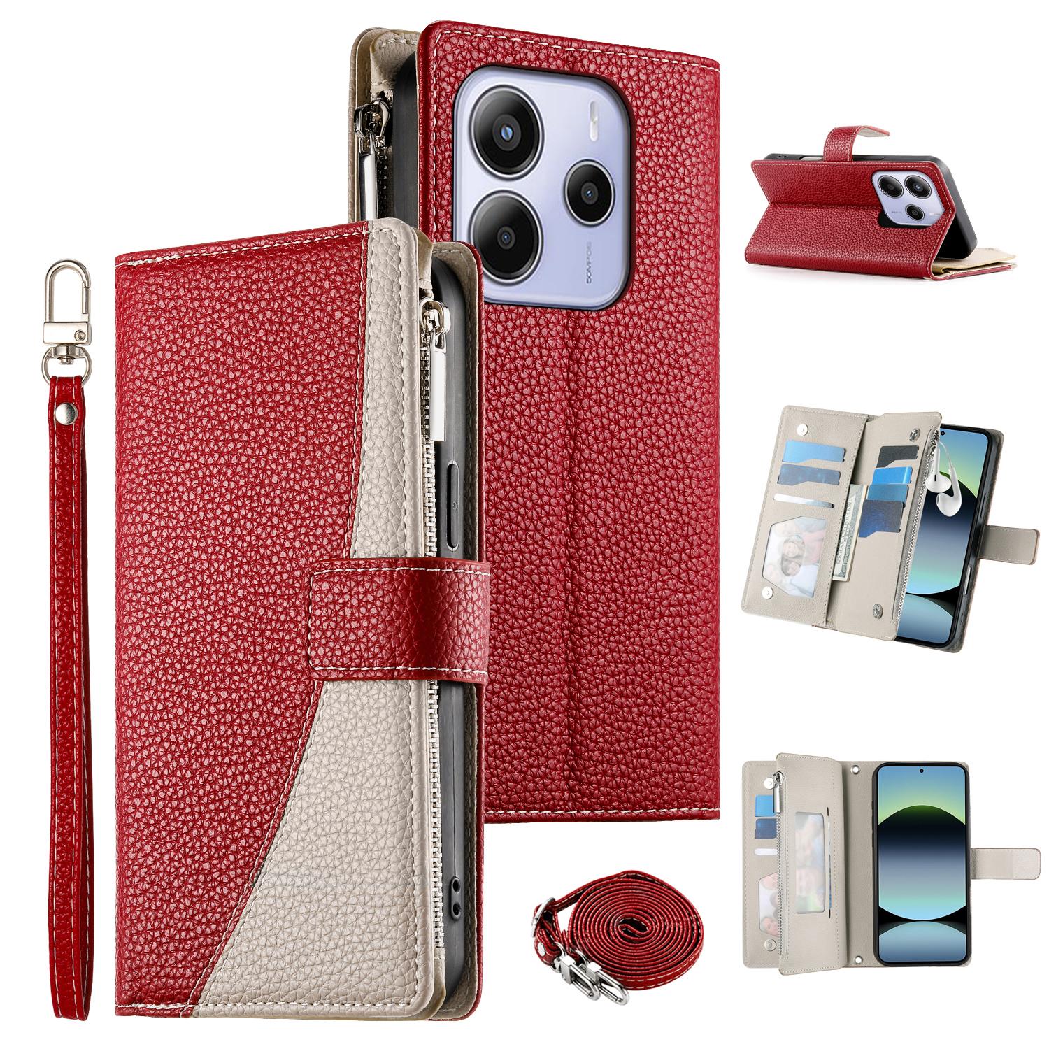 For Xiaomi Redmi Note 14 5G Case Zipper Wallet Color Splicing Leather Flip Phone Cover with Straps Red
For Xiaomi Redmi Note 14 5G Case Zipper Wallet Color Splicing Leather Flip Phone Cover with Straps Red