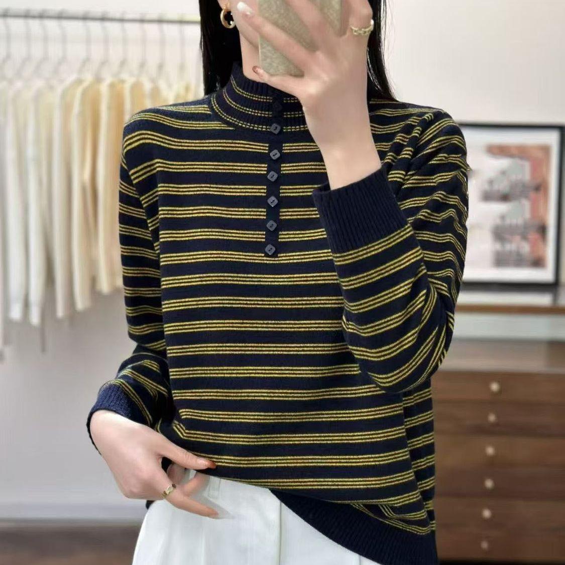 Women s Trendy Striped Half-High Collar Sweater - Velvet Thickened for Warmth in Autumn/Winter One Size 90-145 Jin жовтий/синій
Women s Trendy Striped Half-High Collar Sweater - Velvet Thickened for Warmth in Autumn/Winter One Size 90-145 Jin жовтий/синій