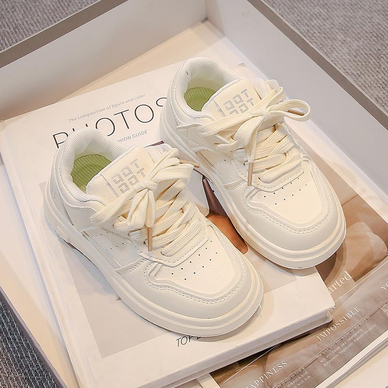 Обувь для девочек Весна и Осень 2025 новая обувь на платформе детская спортивная обувь маленькие белые туфли для девочек среднего и старшего возраста учениц обувь на мягкой подошве 26