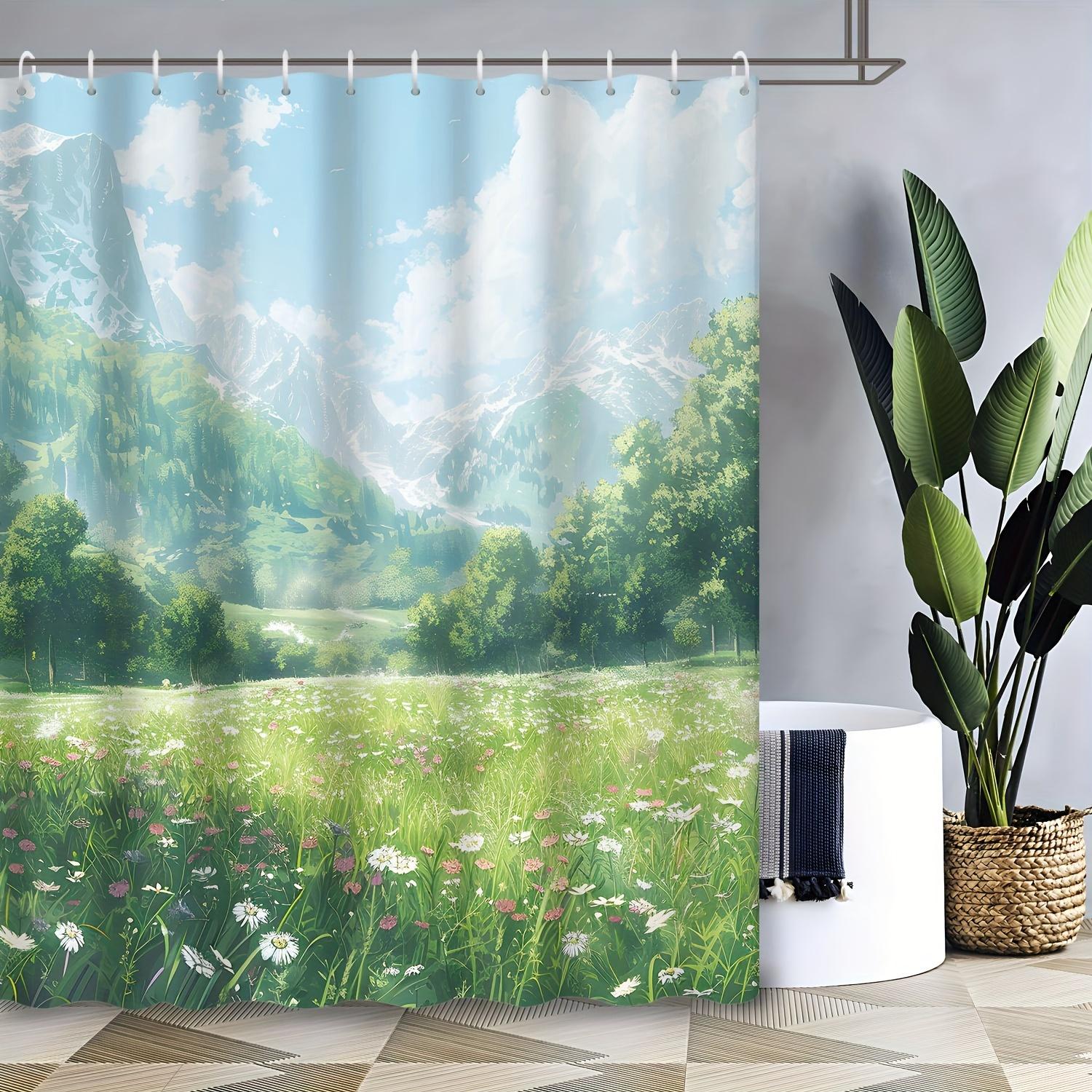 Shower Curtain: Idyllic Mountain Landscape with Lush Green Fields for a Serene and Scenic Bathroom Decor W90XH180cm
Shower Curtain: Idyllic Mountain Landscape with Lush Green Fields for a Serene and Scenic Bathroom Decor W90XH180cm