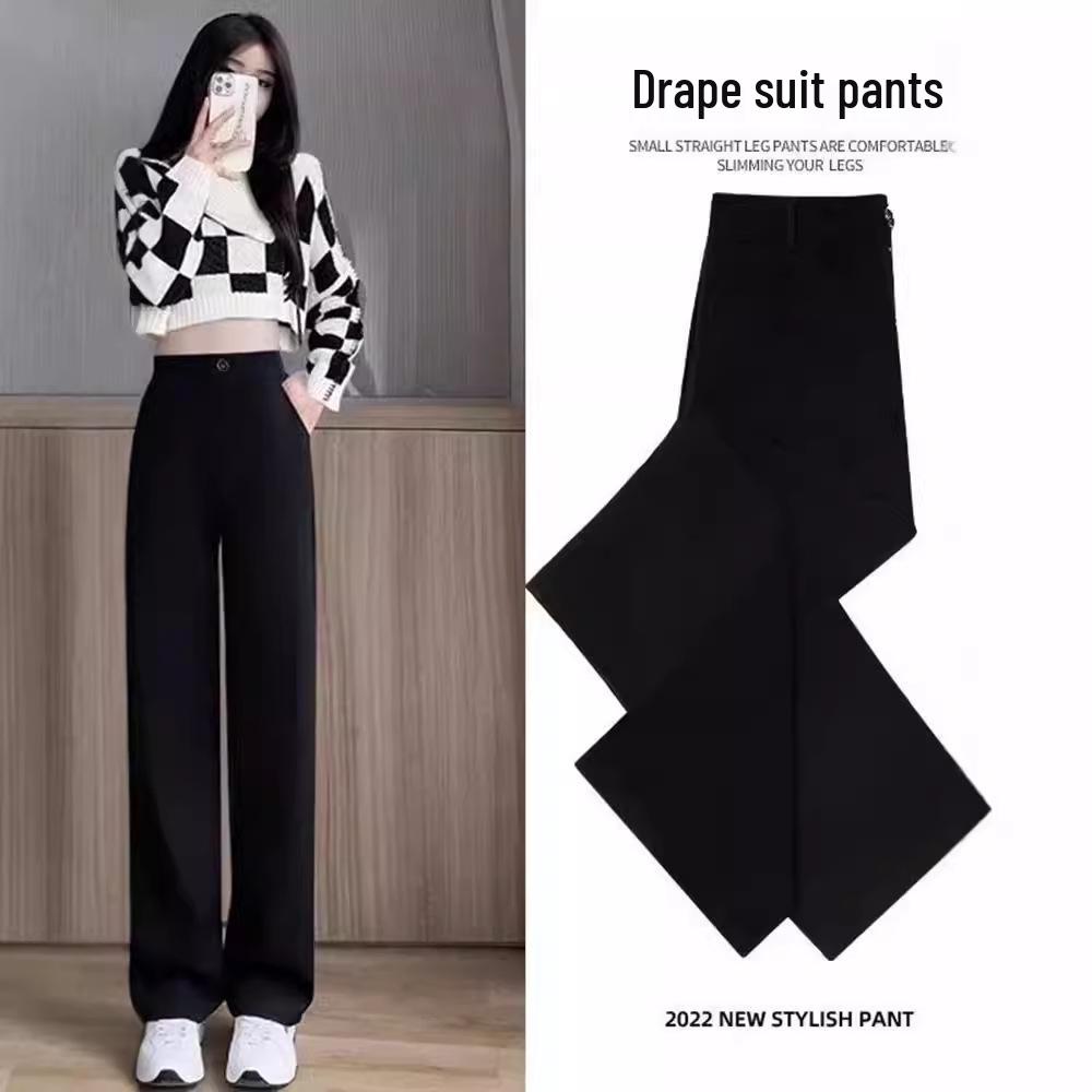 Women s Black Suit Pants - 2024 Spring Design, Draped Loose Wide-Leg, High Waist, Casual Straight Floor-Length Trousers S
Women s Black Suit Pants - 2024 Spring Design, Draped Loose Wide-Leg, High Waist, Casual Straight Floor-Length Trousers S