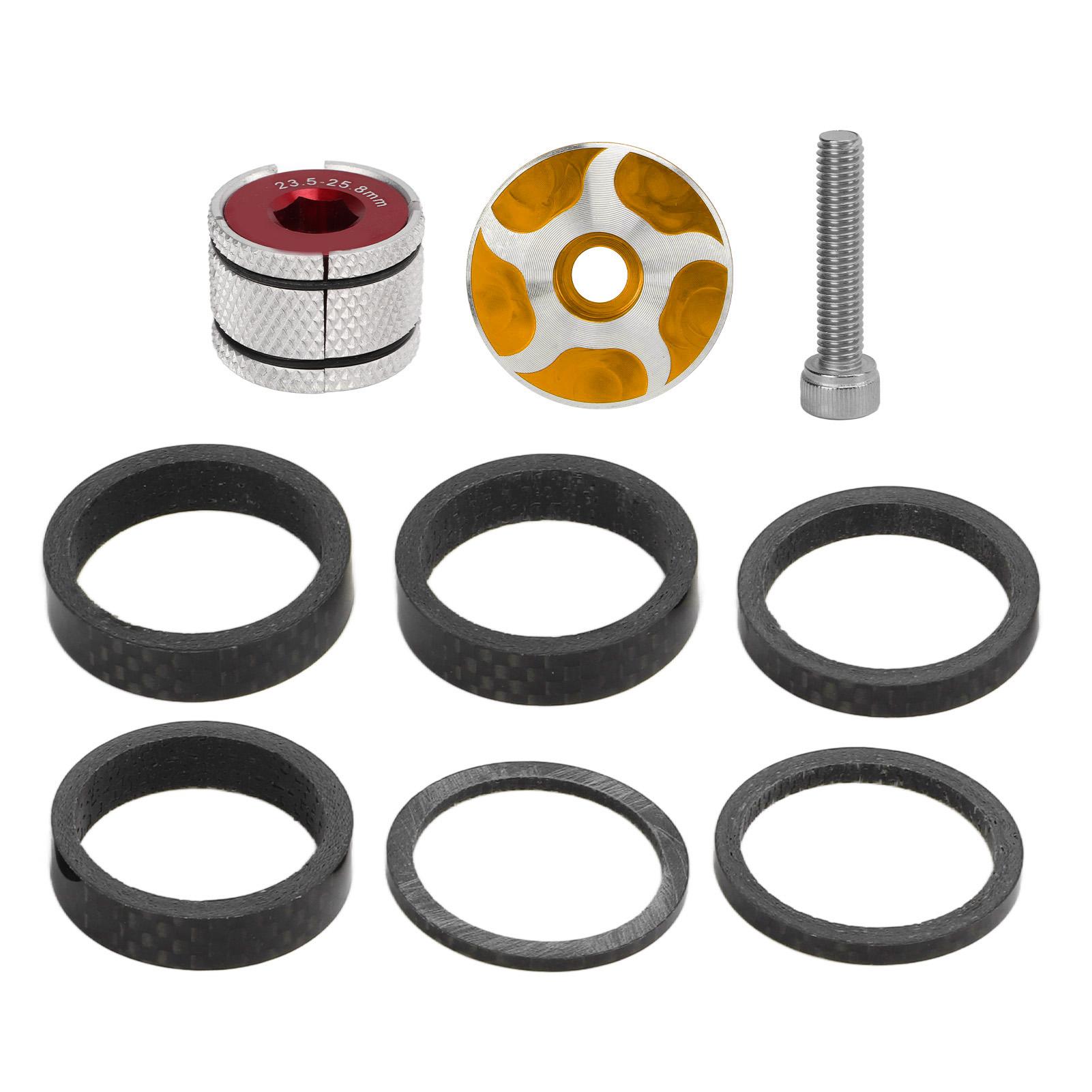 CANSUCC Bicycle Headset Spacer Set with Stem Top Cap and Headset Expander Plug for 28.6mm Diameter Front Fork Stem золотий
CANSUCC Bicycle Headset Spacer Set with Stem Top Cap and Headset Expander Plug for 28.6mm Diameter Front Fork Stem золотий