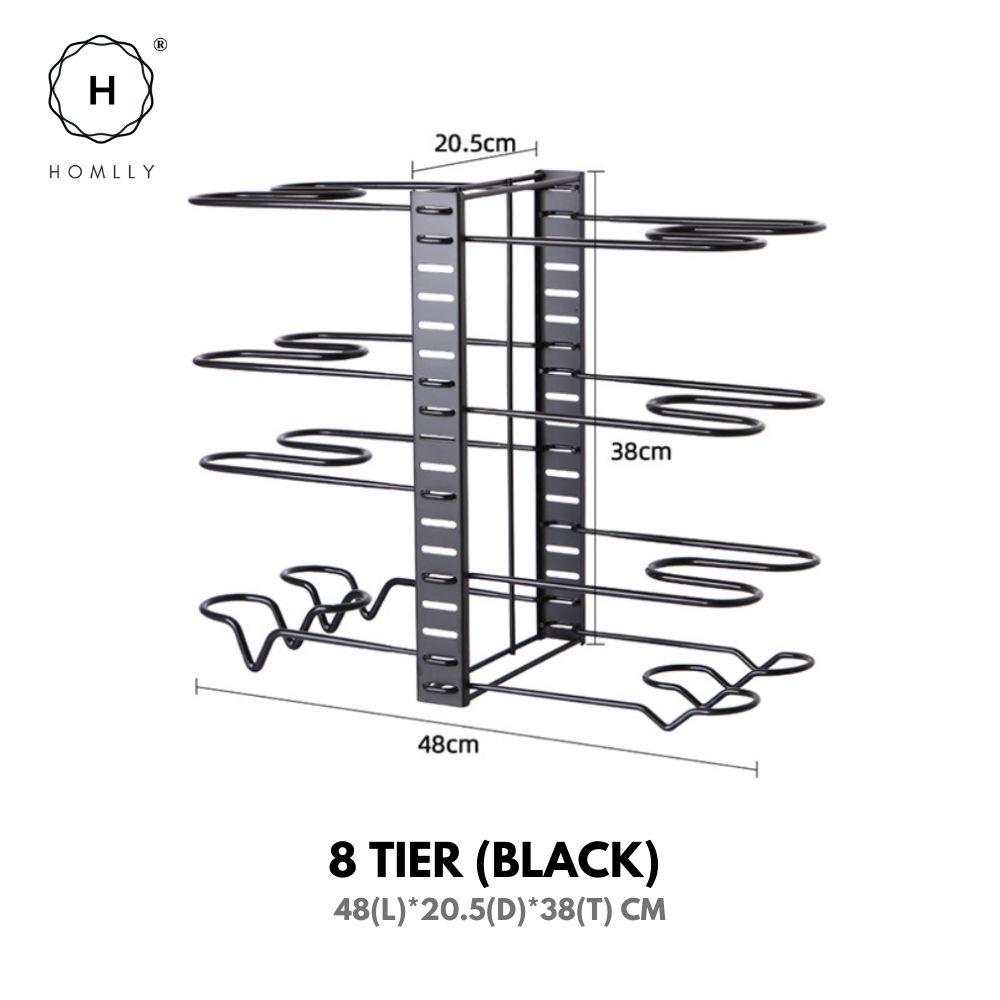 Homlly 8 Tiers Pots and Pans Kitchen Storage Organizer Rack with 3 DIY Methods 8Tier (Black)
Homlly 8 Tiers Pots and Pans Kitchen Storage Organizer Rack with 3 DIY Methods 8Tier (Black)