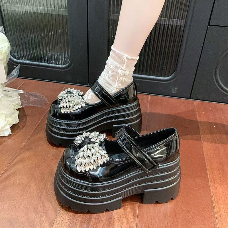 Rhinestone CM heightened platform bow single shoes spring and autumn new muffin thick heel Mary Jane 35【foot length 22.5cm】 чёрный
Rhinestone CM heightened platform bow single shoes spring and autumn new muffin thick heel Mary Jane 35【foot length 22.5cm】 чёрный