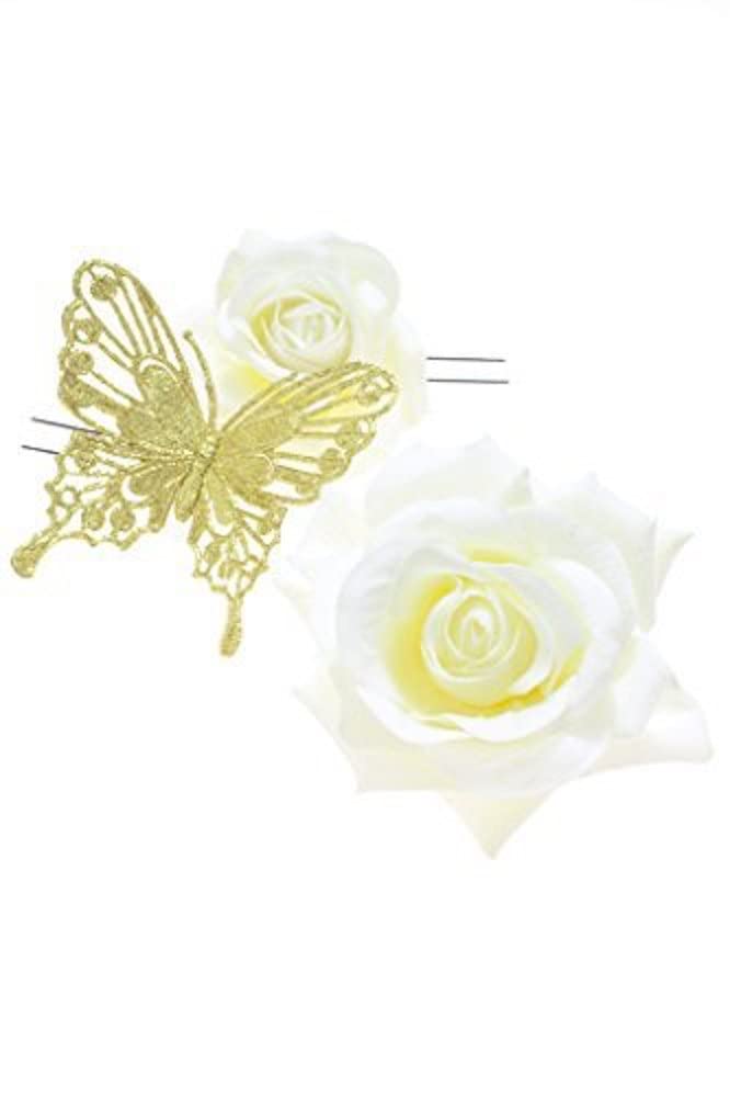 (Soubien) Hair Ornament Set for Coming-of-Age Ceremony, Graduation Ceremony, Butterfly Design, 3-Piece Set, White/Off-White, Gold, Rose, Butterfly, Fl
(Soubien) Hair Ornament Set for Coming-of-Age Ceremony, Graduation Ceremony, Butterfly Design, 3-Piece Set, White/Off-White, Gold, Rose, Butterfly, Fl