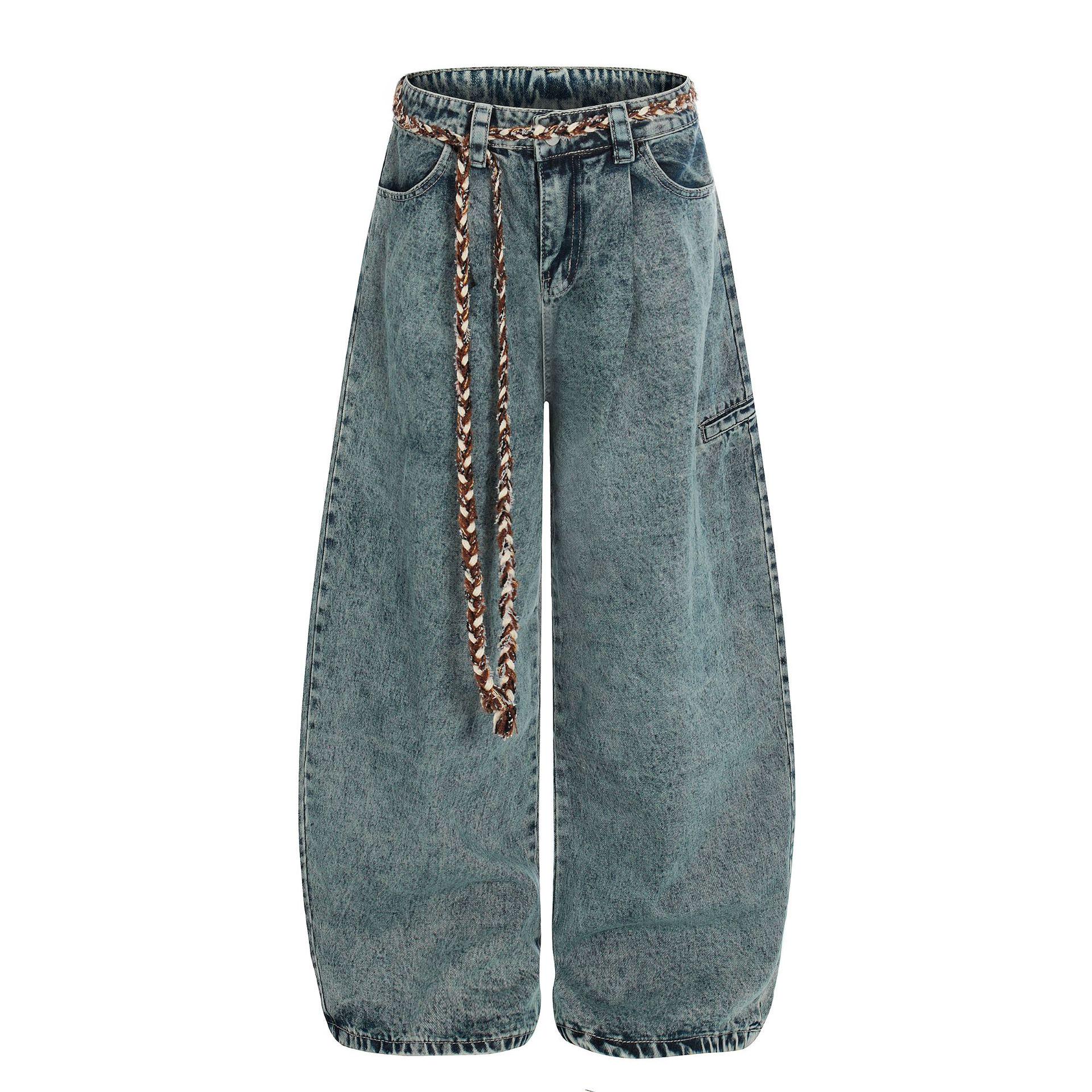 2026 American Retro High Waist Wide Leg Denim Pants with Waist Tie Extra Large синій
2026 American Retro High Waist Wide Leg Denim Pants with Waist Tie Extra Large синій