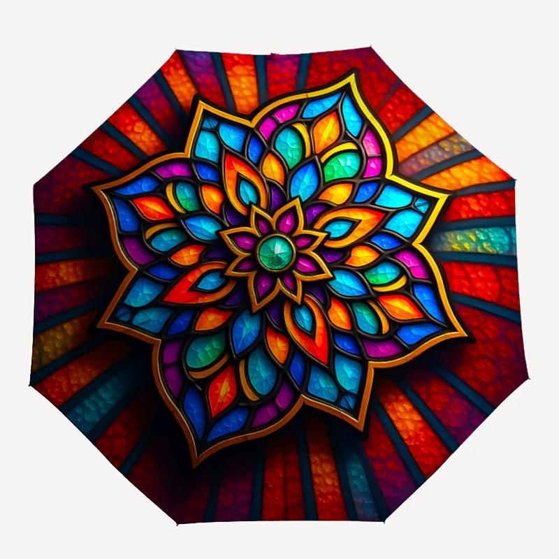 1pc Mandala Stained Design Automatic Open/Close Umbrella with Windproof, 8-Rib Sturdy Canopy, , Outdoor Accessory, Ideal for Gifts yy251117105
1pc Mandala Stained Design Automatic Open/Close Umbrella with Windproof, 8-Rib Sturdy Canopy, , Outdoor Accessory, Ideal for Gifts yy251117105