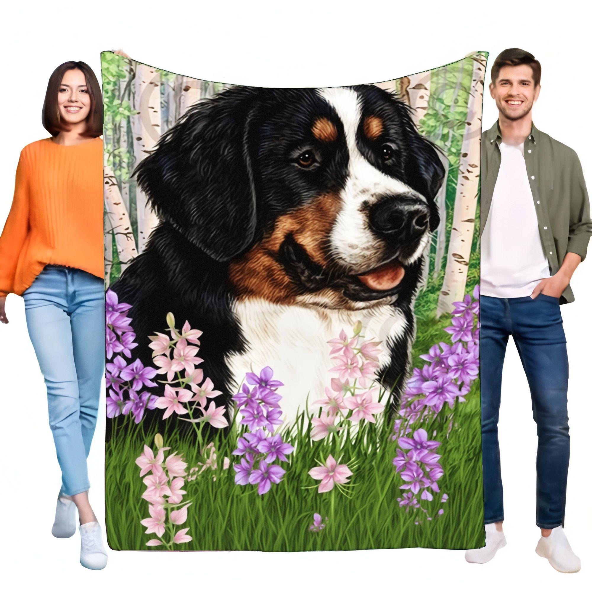 Colorful Bernese Mountain Dog Blanket with Floral and Nature Design, Cozy Warm Throw Perfect for Home Decor, Great Gift for Dog 75cmx90cm
Colorful Bernese Mountain Dog Blanket with Floral and Nature Design, Cozy Warm Throw Perfect for Home Decor, Great Gift for Dog 75cmx90cm