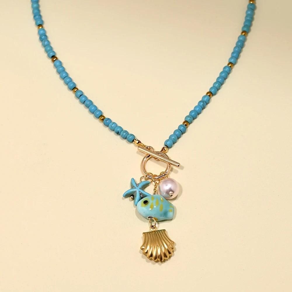 Vacation Style Ceramic Fish Bohemian Pendant Adjustable Rope Faux Pearl Collarbone Chain Boho Choker Jewelry Female Fashion
Vacation Style Ceramic Fish Bohemian Pendant Adjustable Rope Faux Pearl Collarbone Chain Boho Choker Jewelry Female Fashion