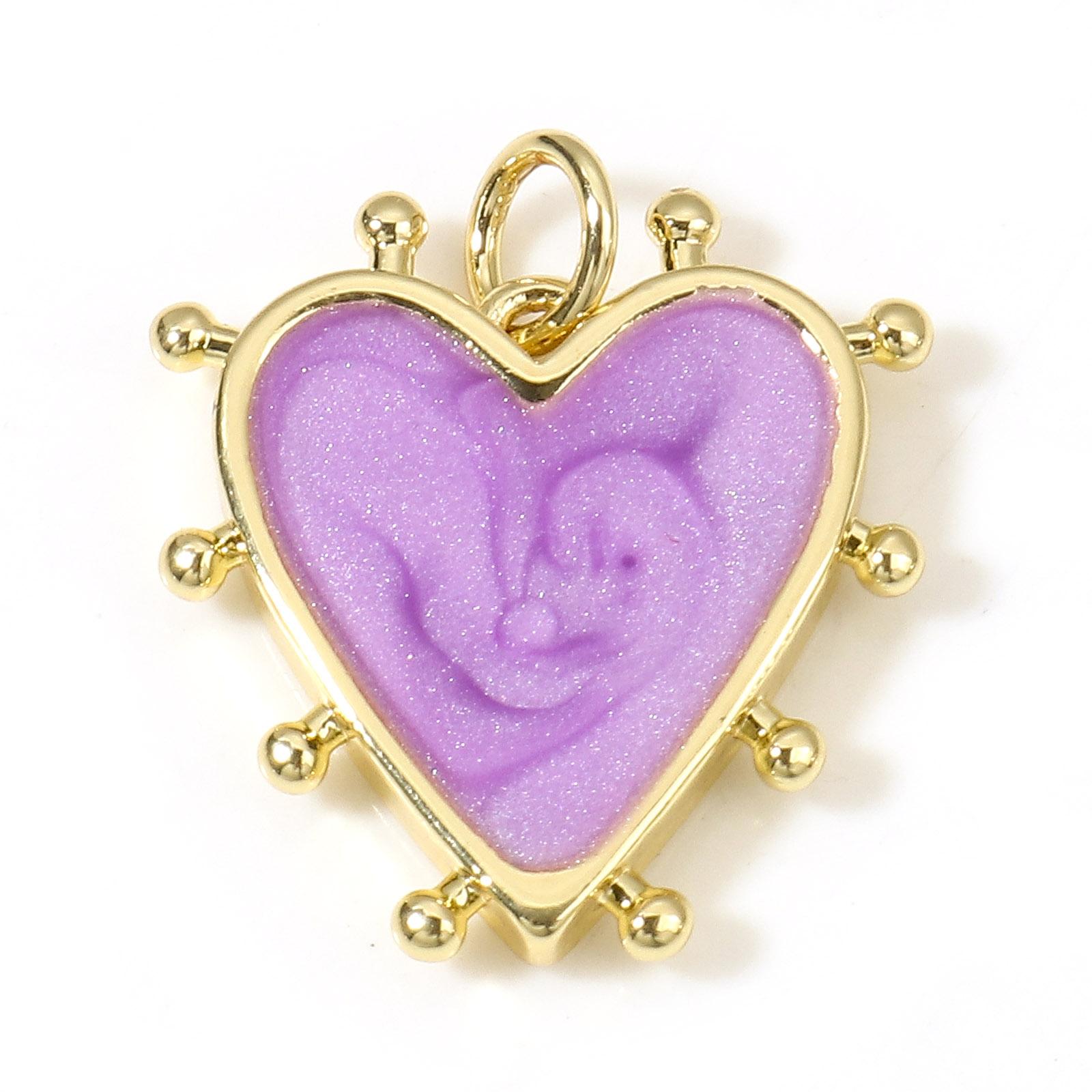 Copper Valentine s Day Charms Gold Color Multicolor Pearlized Heart Enamel Pendants For DIY Jewelry Making 19mm x 18mm, 1 Piece фіолетовий
Copper Valentine s Day Charms Gold Color Multicolor Pearlized Heart Enamel Pendants For DIY Jewelry Making 19mm x 18mm, 1 Piece фіолетовий