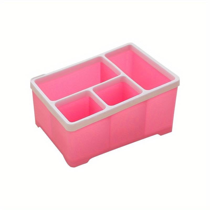 1шт многофункциональный пластиковый многосекционный настольный ящик для хранения вещей для гостиной пульт дистанционного управления ящик для хранения косметики офисная отделочная коробка розовый