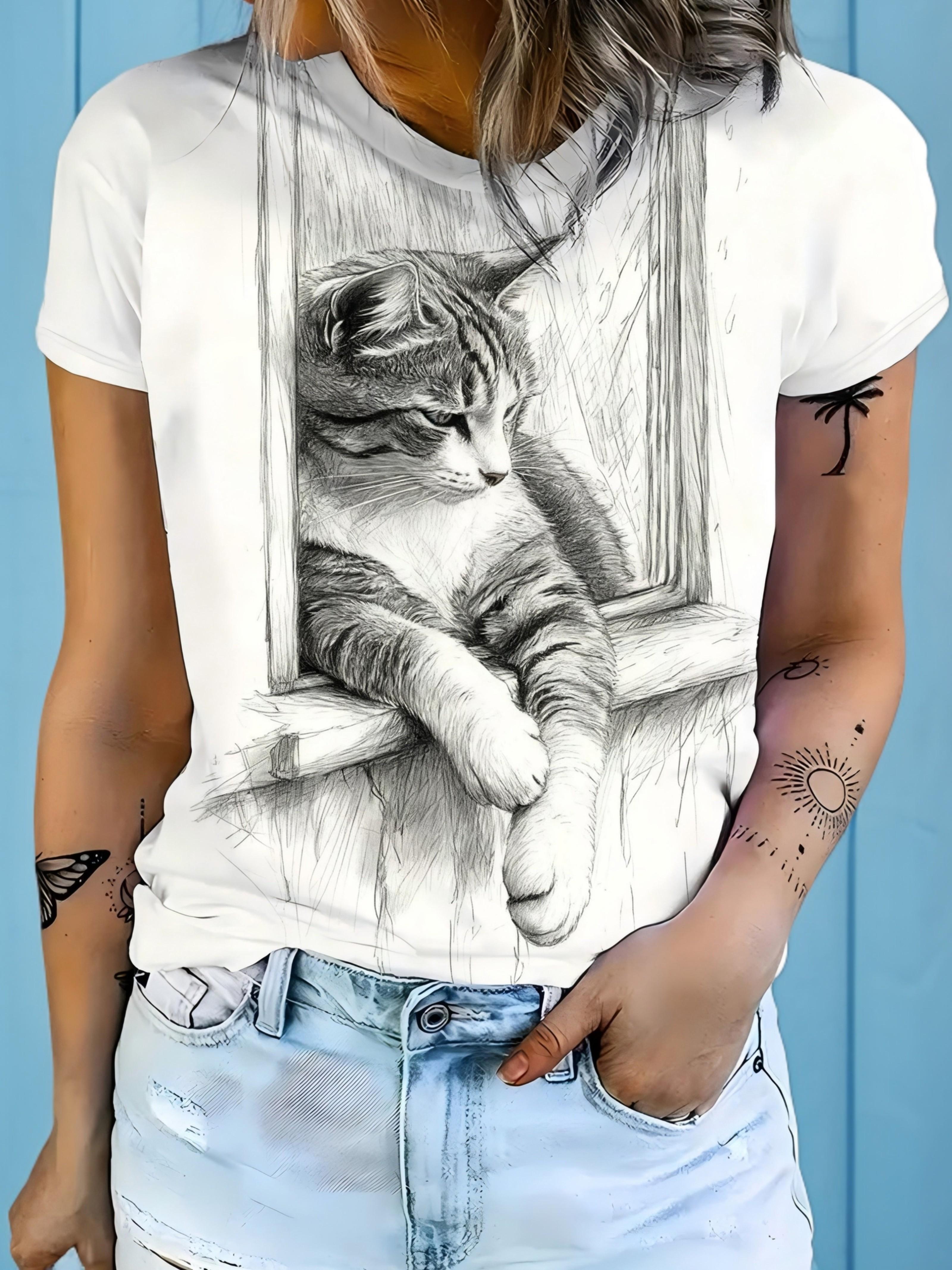 The Short-sleeved T-shirt with Lazy Cat Print by the Window Is Made of Imitation Polyester Fiber. Showing a Sketch-style Lazy Cat Picture by the Windo S дубильна кора
The Short-sleeved T-shirt with Lazy Cat Print by the Window Is Made of Imitation Polyester Fiber. Showing a Sketch-style Lazy Cat Picture by the Windo S дубильна кора